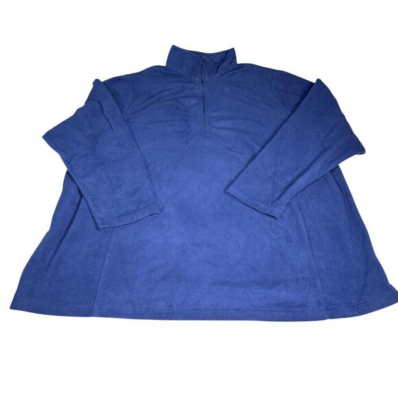 Lands' End Women's Plus sz 3X (24W-26W) Navy Fleece Pullover 1/4 Zip Pullover LS - Picture 1 of 8